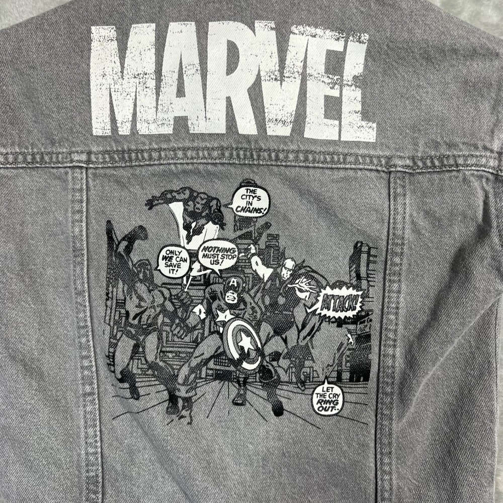 Marvel Jean‎ Jacket Kids 4T Gray - Picture 6 of 10